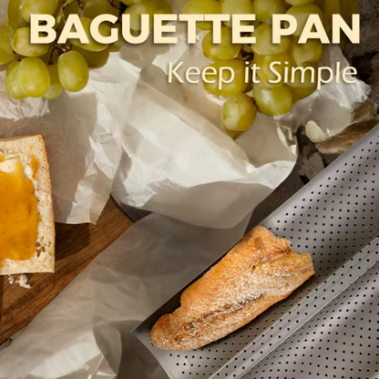 Stainless Steel Baguette Baking Or French Bread Pan With Grooves For Oven - Curved Moulding Baking Bread Pan