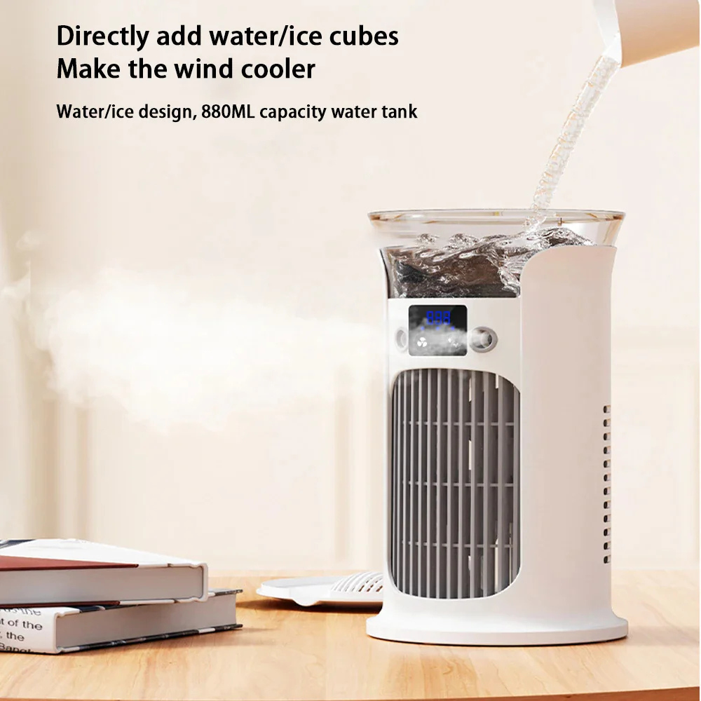 Portable Fan for Desk with 180 Degree Air Flow and Ice Mist