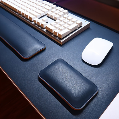 Desk Mat with Keyboard and Mouse Wrist Support Three Piece PU Leather Set