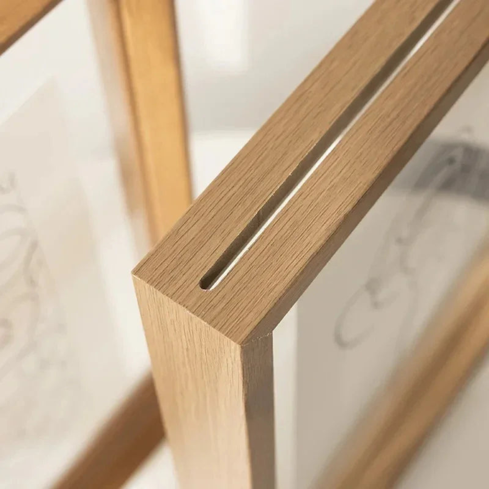 Picture Frame Floating Wood Display Holder for Photos and Art Prints
