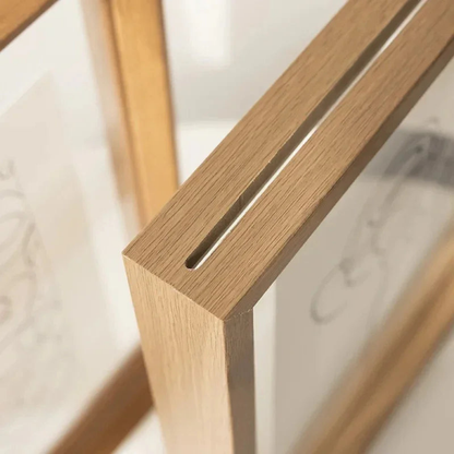Picture Frame Floating Wood Display Holder for Photos and Art Prints