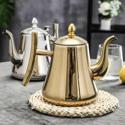 Stainless Steel Teapot With Filter, Induction Tea Kettle Cooker With Stainless Steel Lid