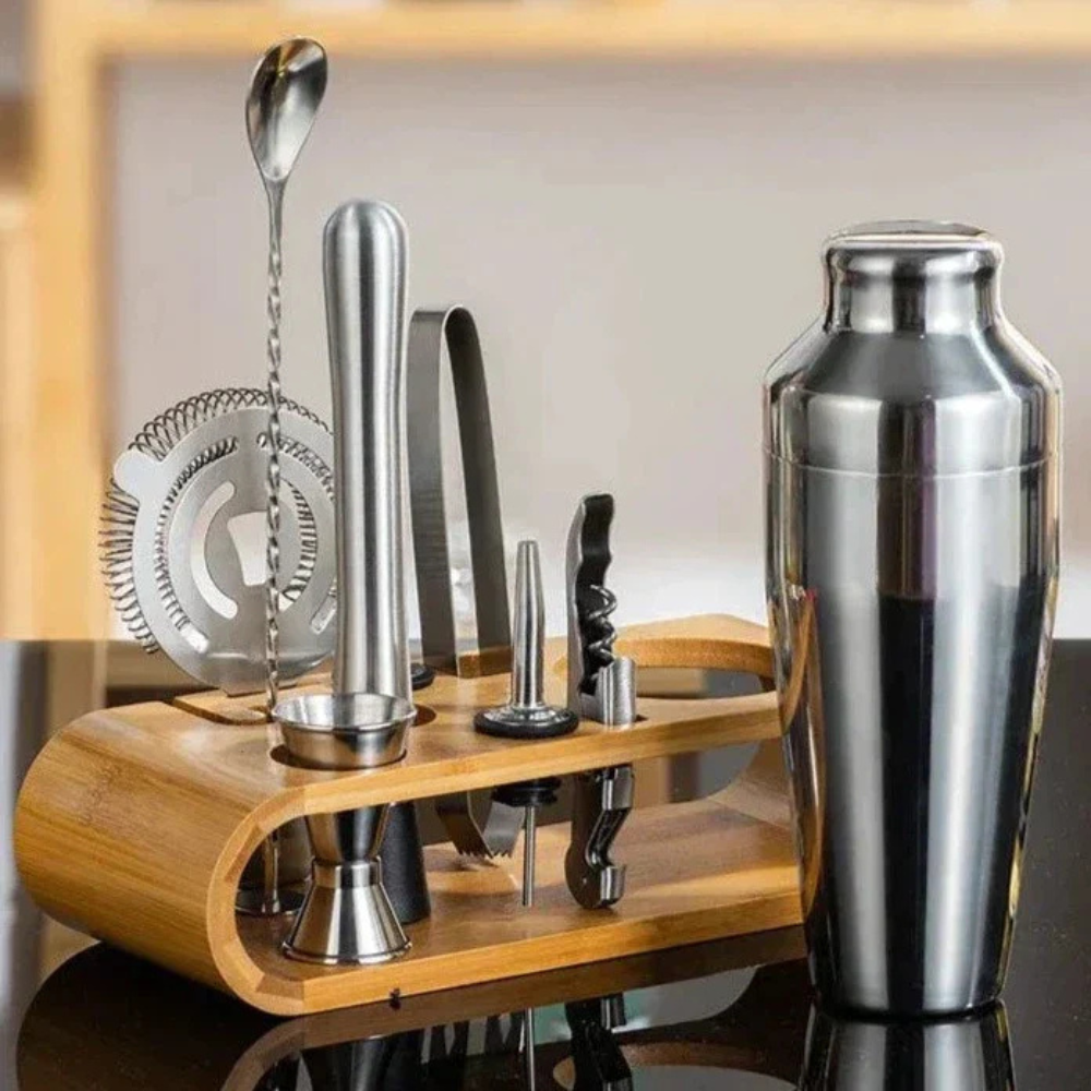 Cocktail Set, 10pcs Bar Kit Essentials Including Storage Stand