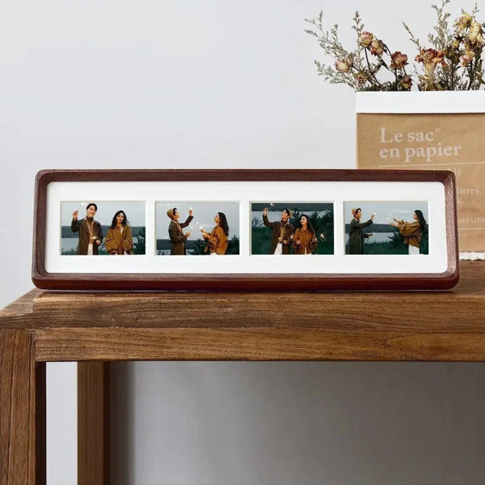Long Wooden Picture Frame, 3 Or 4 Photo Style