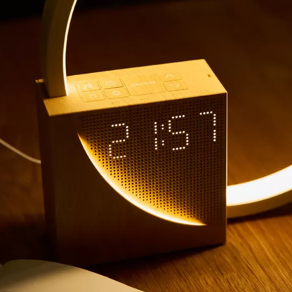 Smart Sunrise Alarm Clock with Circular Reading Lamp and USB Charger