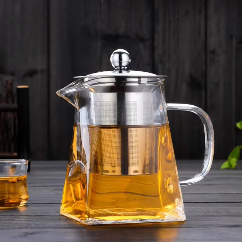 Glass Teapot With Tea Infuser, Heat Resistant Borosilicate Tea Kettle With Stainless Steel Filter