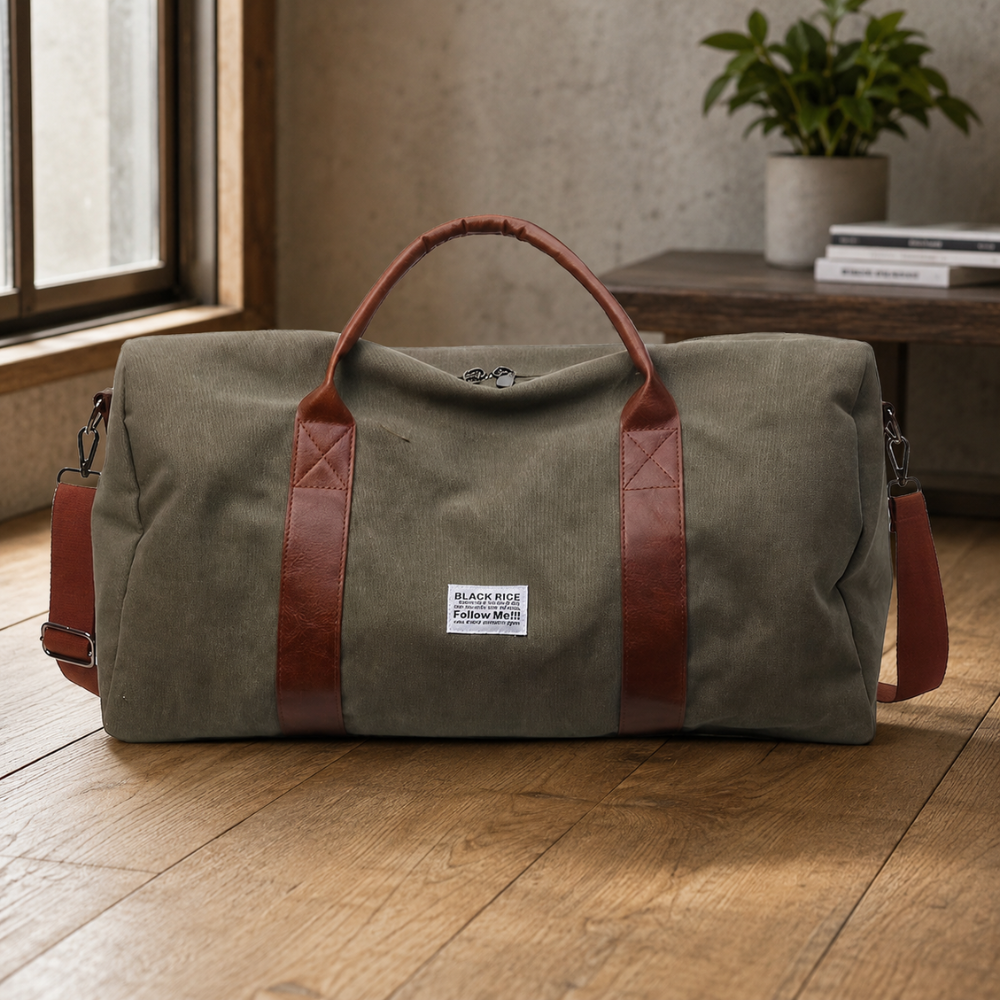 Canvas Duffle Bag Large Capacity Travel Gear and Gym Storage Organizer
