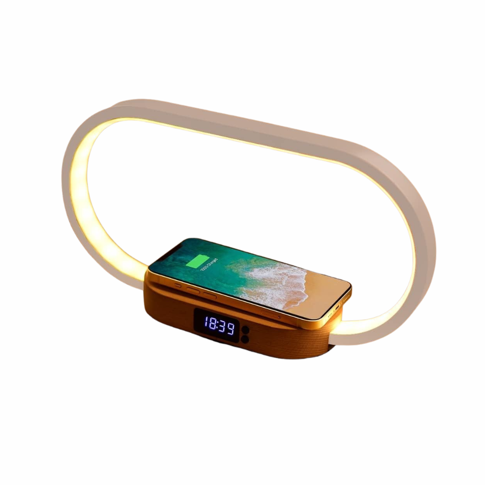 Digital Alarm Clock with Wireless Charging Pad and Dimmable Night Light