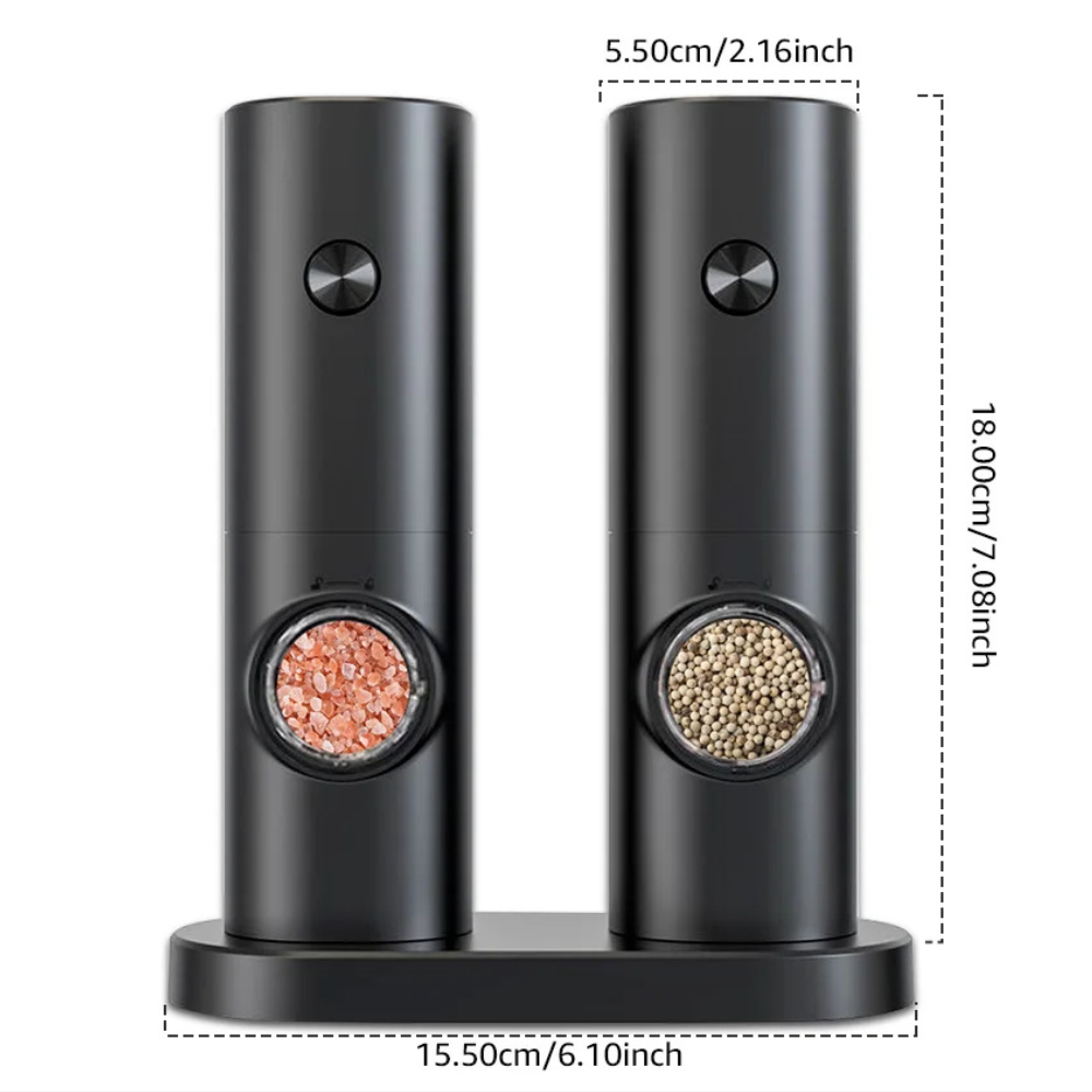 Electric Salt and Pepper Mill Set, Spice Grinder Set