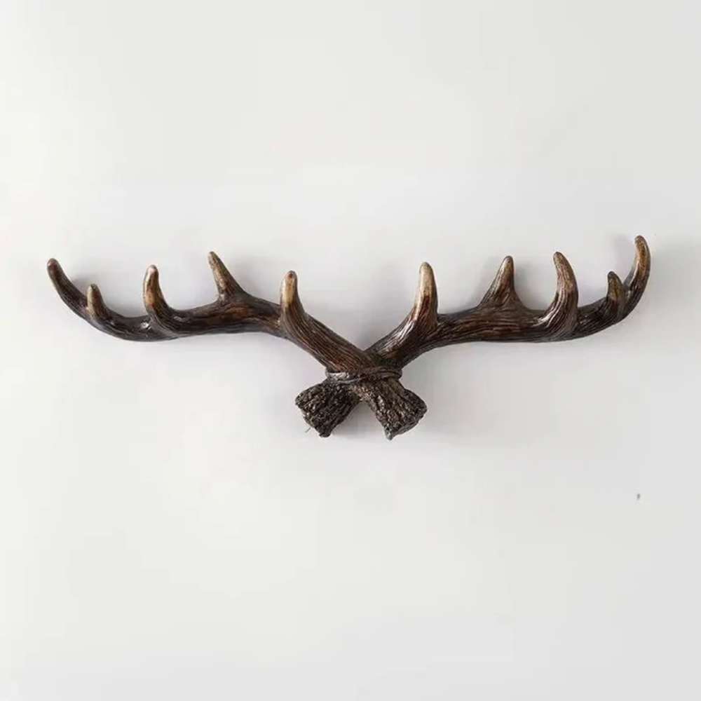 Wall Mounted Coat Rack Retro Antler Hanger Resin Hook Entryway Organizer
