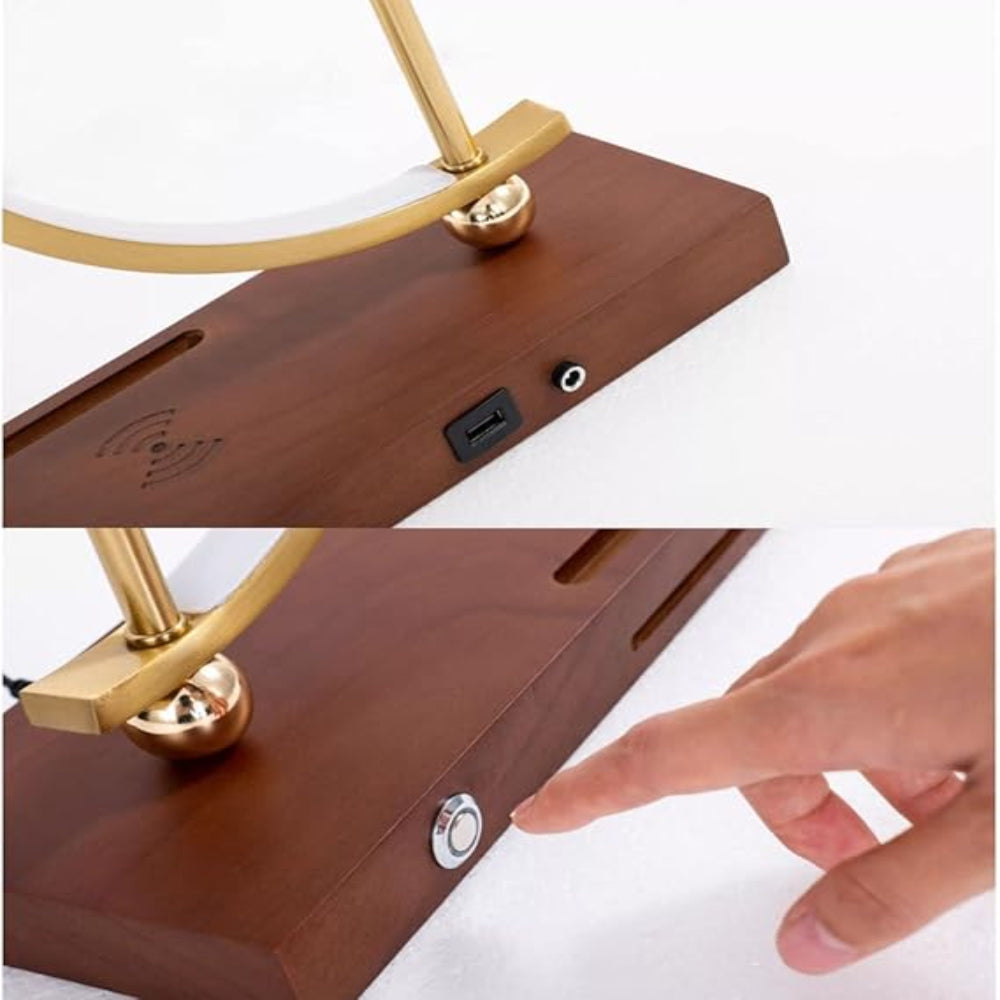 Modern Daylight Clock, Desk Lamp Clock With Wireless Charger For Phone