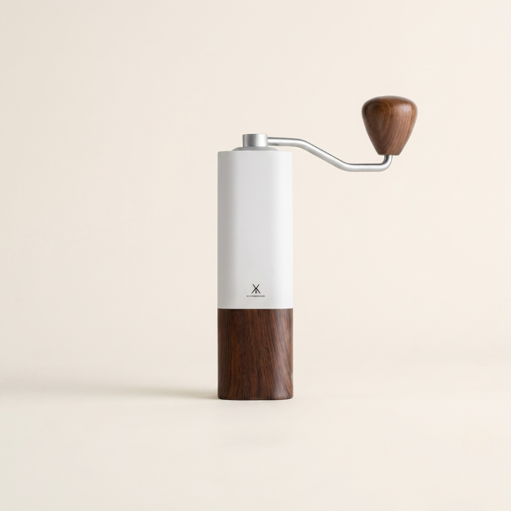 Manual Coffee Grinder with Conical Burr and Long Curved Crank Handle