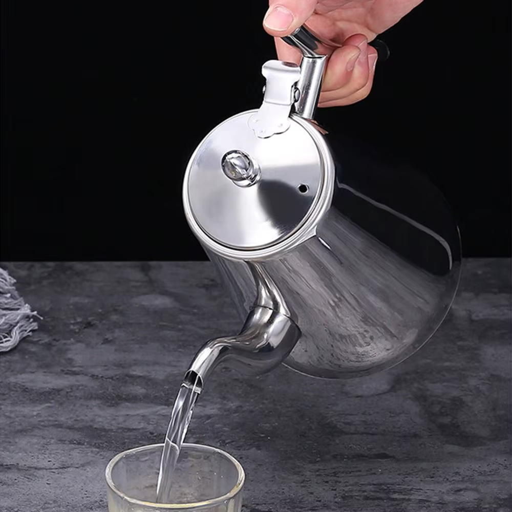Stainless Steel Teapot With Filter, Induction Tea Kettle Cooker With Stainless Steel Lid