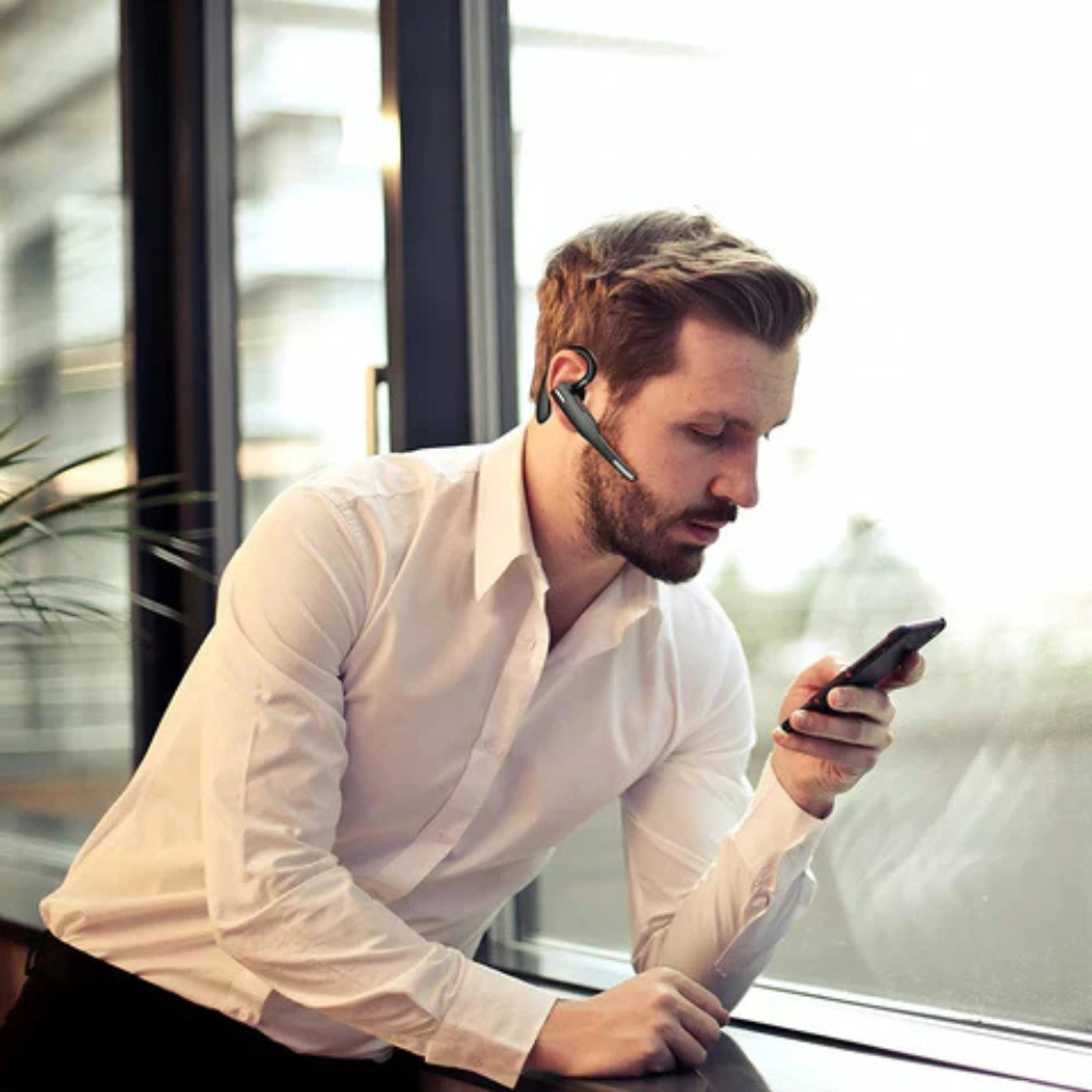 Wireless Headset, Dual Mic Bluetooth 5.1 Noise Cancelling Earphone