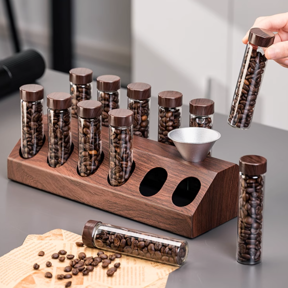 Coffee Bean Storage Test Tube Set - Countertop or Drawer Storage