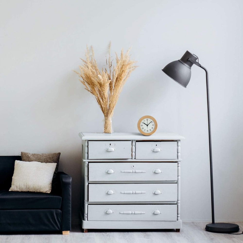 Analog Alarm Clock with Silent Quartz Movement and Solid Beech Wood Frame
