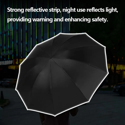 Foldable Umbrella with Automatic Button, Reverse Design and LED Flashlight