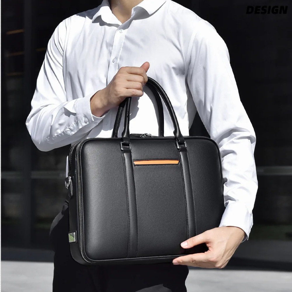 Briefcase Organizer with Laptop Compartment and Crossbody Shoulder Strap