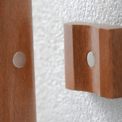 Long Handled Shoe Horn with Solid Wood Body and Magnetic Storage Mount