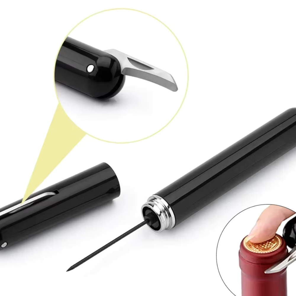 Air Pump Cork Remover, Wine Opener With Foil Cutter