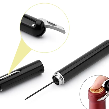 Air Pump Cork Remover, Wine Opener With Foil Cutter