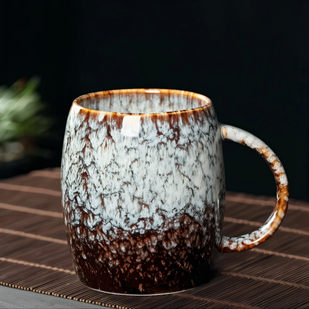 Mens Large Ceramic Duo-toned Coffee Cup