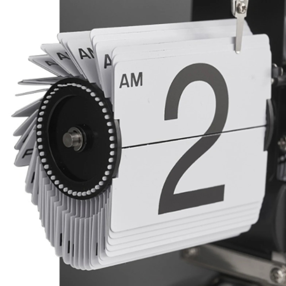 Retro Mens Flip Clock With Stainless Steel Frame
