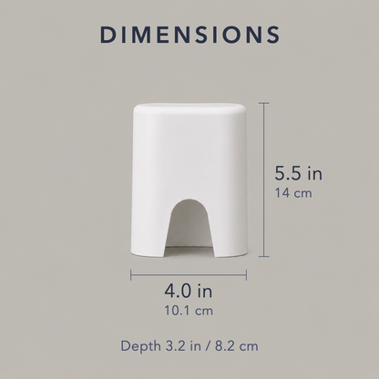 Dimension diagram: 4.0 in wide by 5.5 in tall, depth 3.2 in