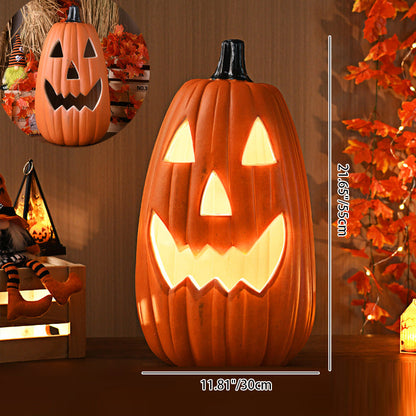 Tall Classic carved pumpkin lamp dimensions: 11.81 in (30 cm) wide and 21.65 in (55 cm) tall