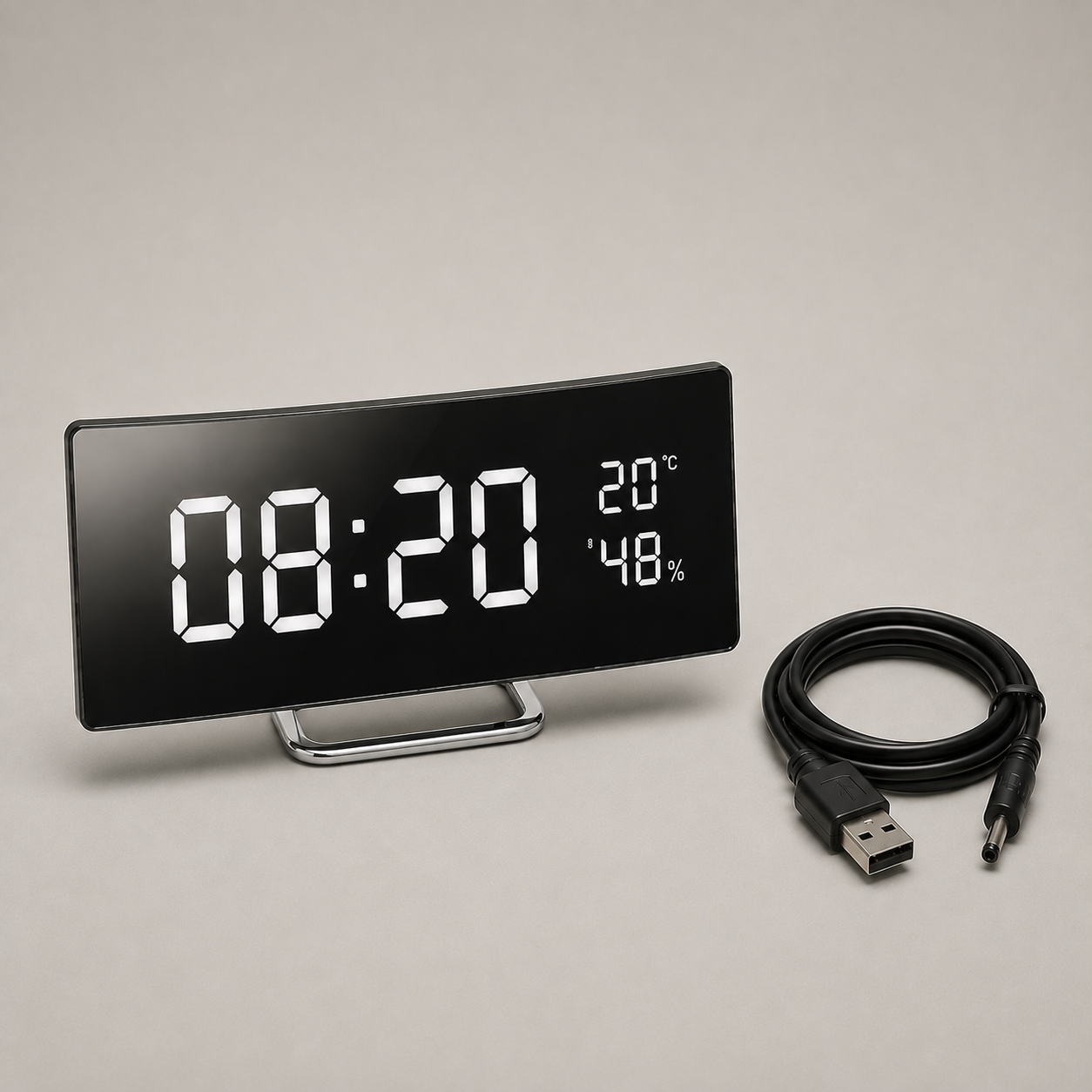 What's in the box: the clock and a USB cable