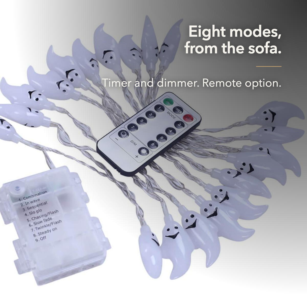 Eight modes from the sofa - the handset and mode box supplied with the Remote power option